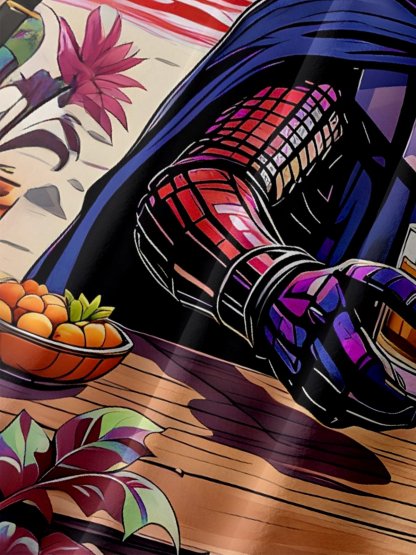 Moisture-wicking Star Beach Coconut Tree Chest Pocket Hawaiian Shirt