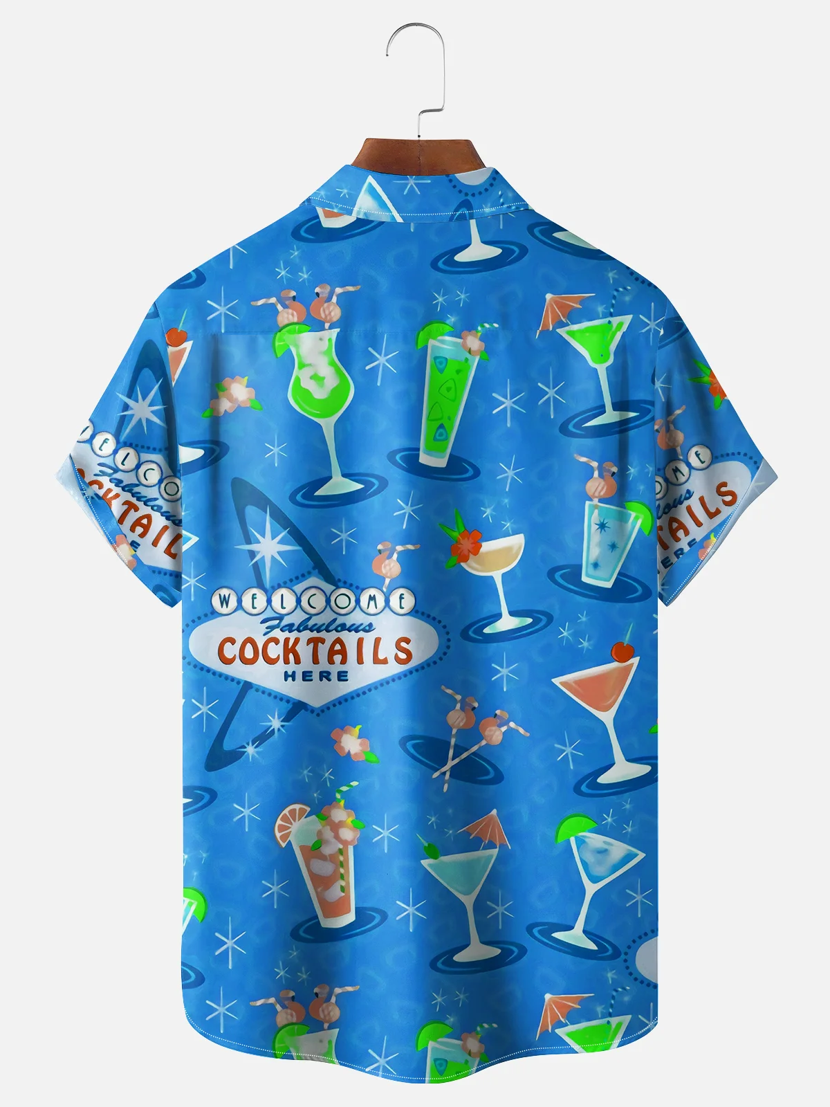 Cocktail Chest Pocket Short Sleeve Hawaiian Shirts