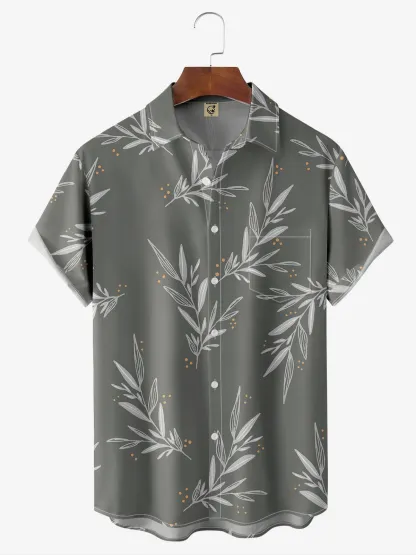 Men's Vintage Print Casual Breathable Short Sleeve Hawaiian Shirt