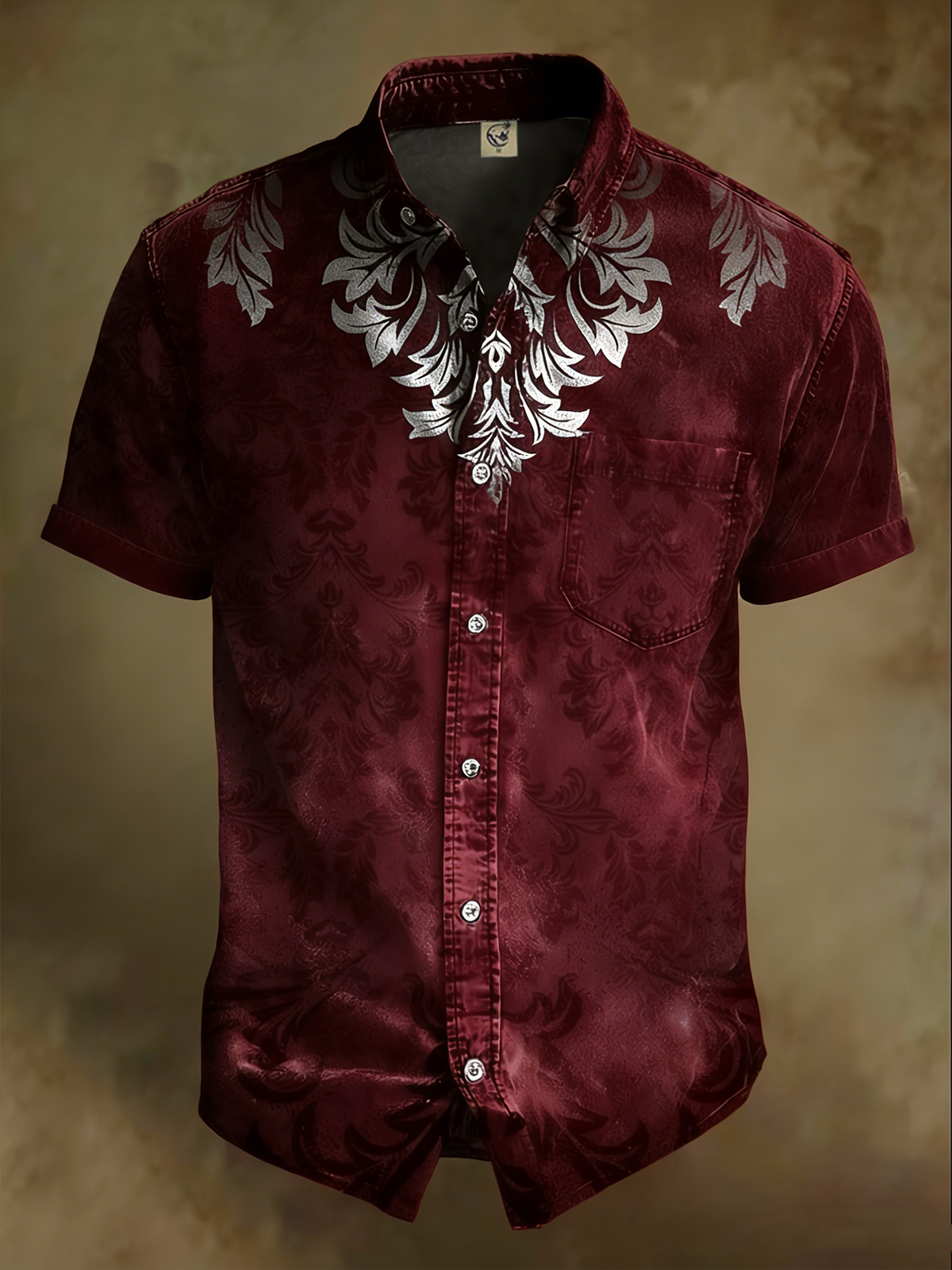 Moisture Wicking Floral Plants Chest Pocke Holiday Hawaiian Shirt