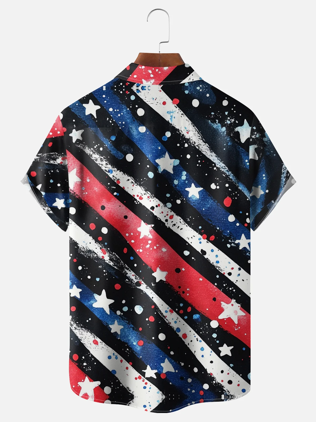 Moisture-wicking American Independence Day Memorial Day Chest Pocket Casual Shirt