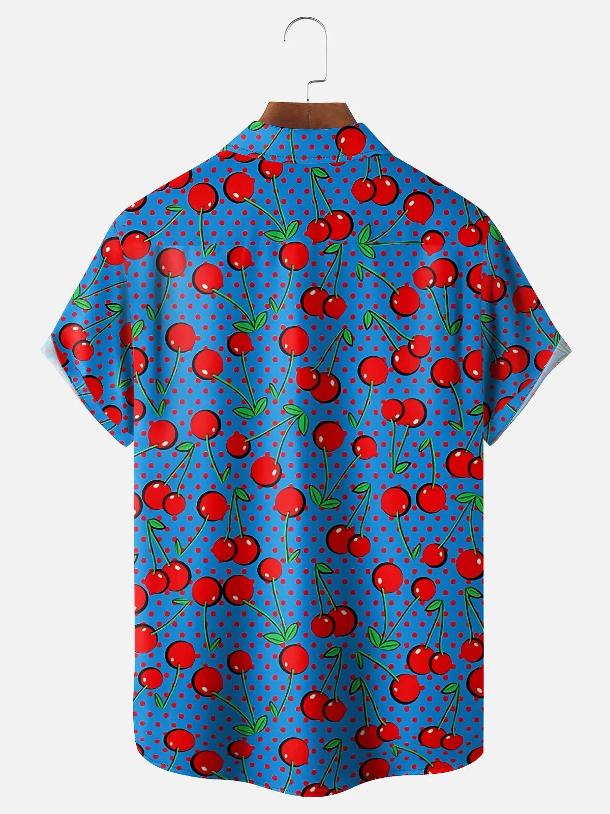 Moisture-wicking Cherry Chest Pocket Hawaiian Shirt