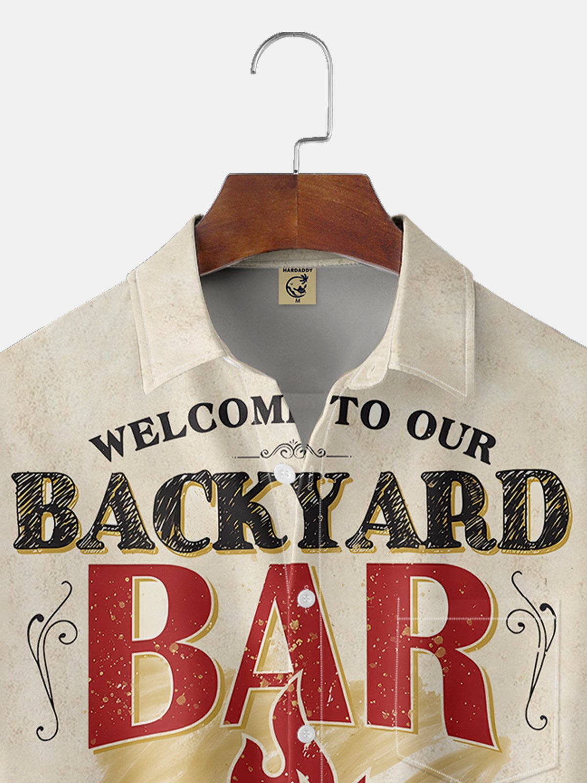 Moisture-wicking Beer BBQ Chest Pocket Hawaiian Shirt
