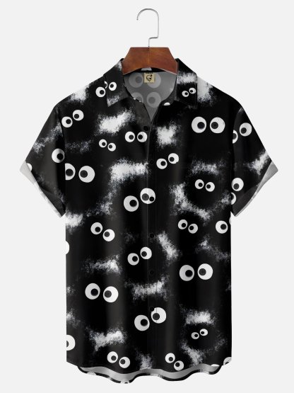 Moisture-wicking Breathable Cartoon Chest Pocket Hawaiian Shirt