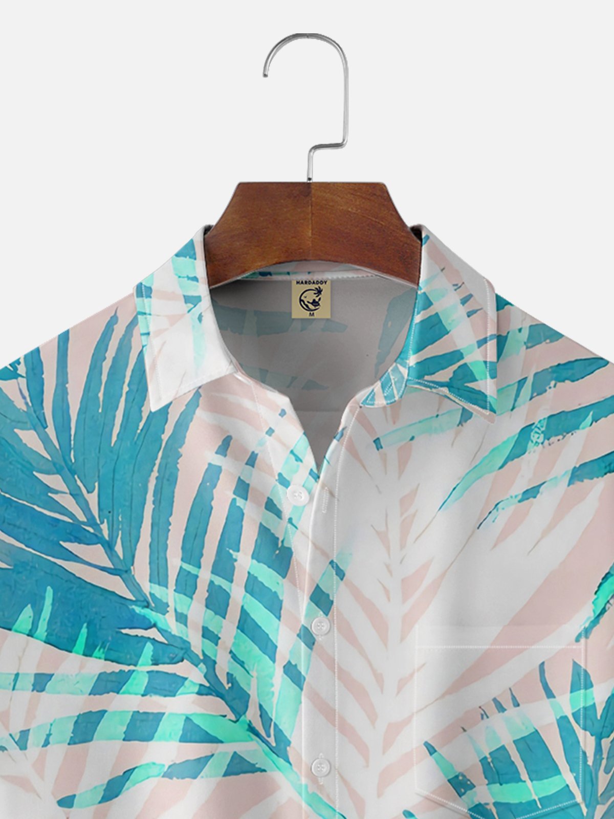 Moisture-wicking Palm Tree Chest Pocket Hawaiian Shirt