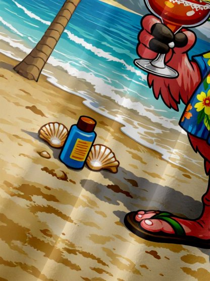 Moisture-Wicking Cinco de Mayo Beach Hat & Flamingo Print Chest Pocket Hawaiian Shirt