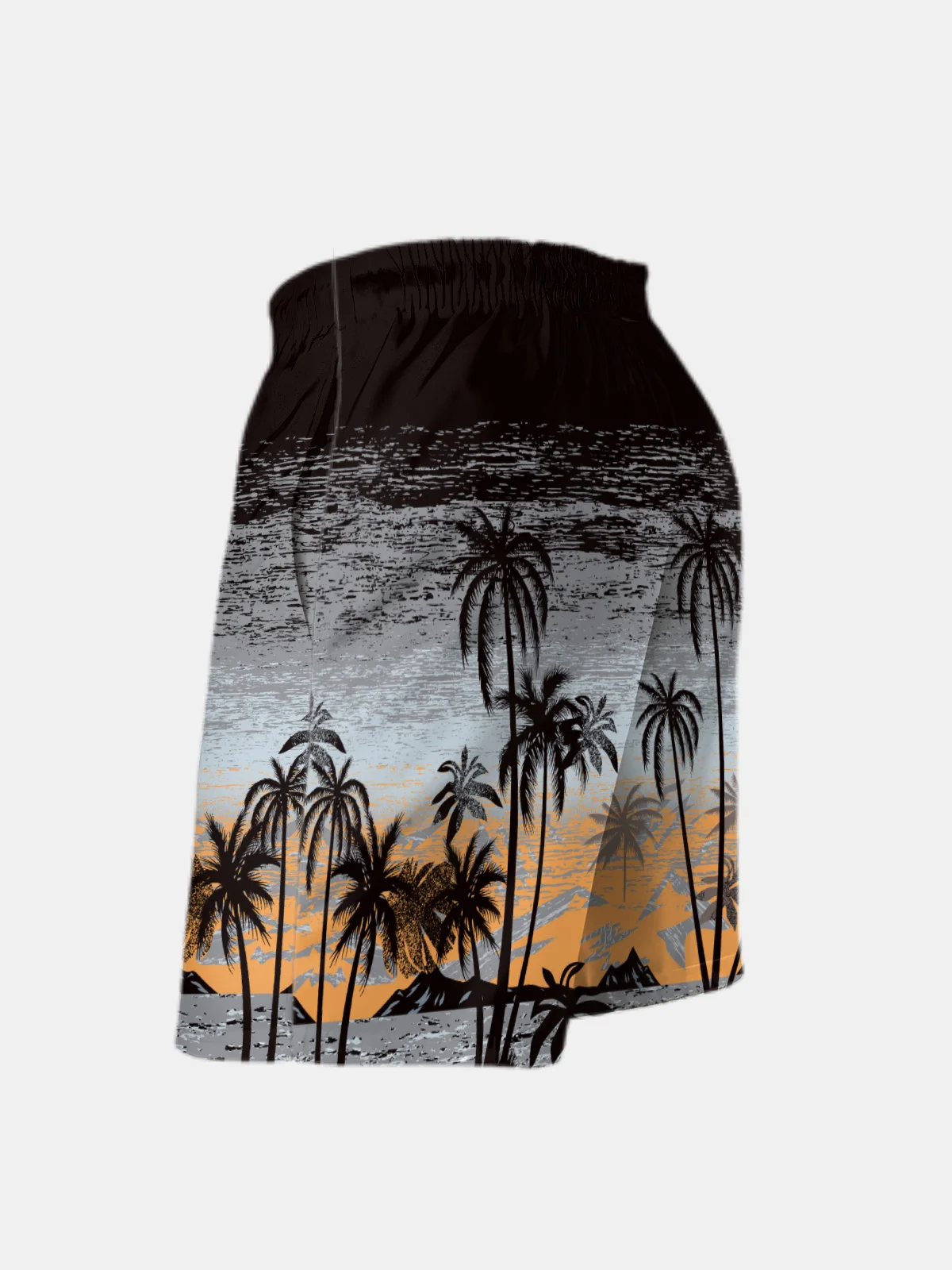 Men's Swim Trunks Hawaiian Tropical Palm Tree Beach Shorts with Pockets