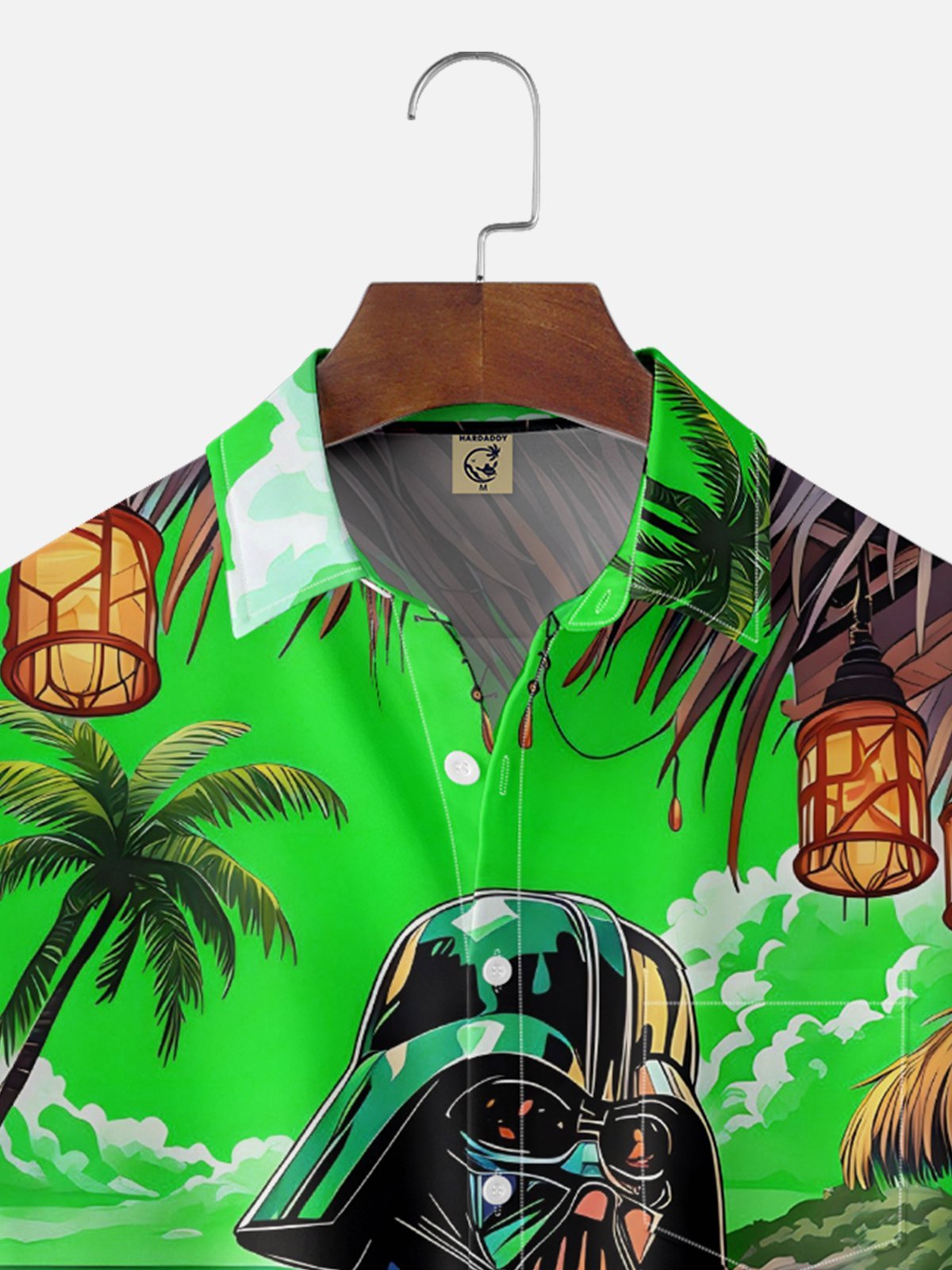 Moisture-wicking Star Beach Coconut Tree Chest Pocket Hawaiian Shirt
