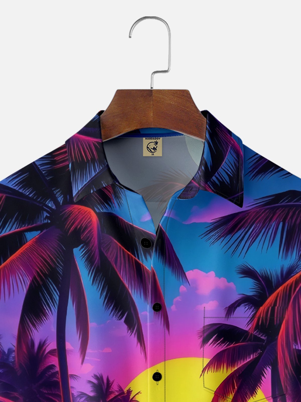 Moisture-wicking Dreamy Beach Coconut Tree Young Chest Pocket Hawaiian Shirt