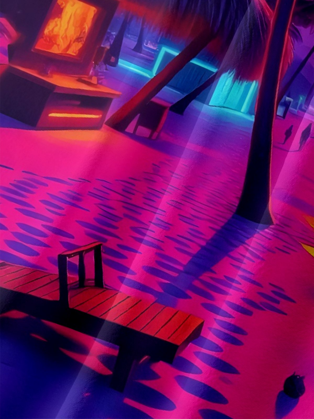 Moisture-wicking Dreamy Beach Coconut Tree Young Chest Pocket Hawaiian Shirt