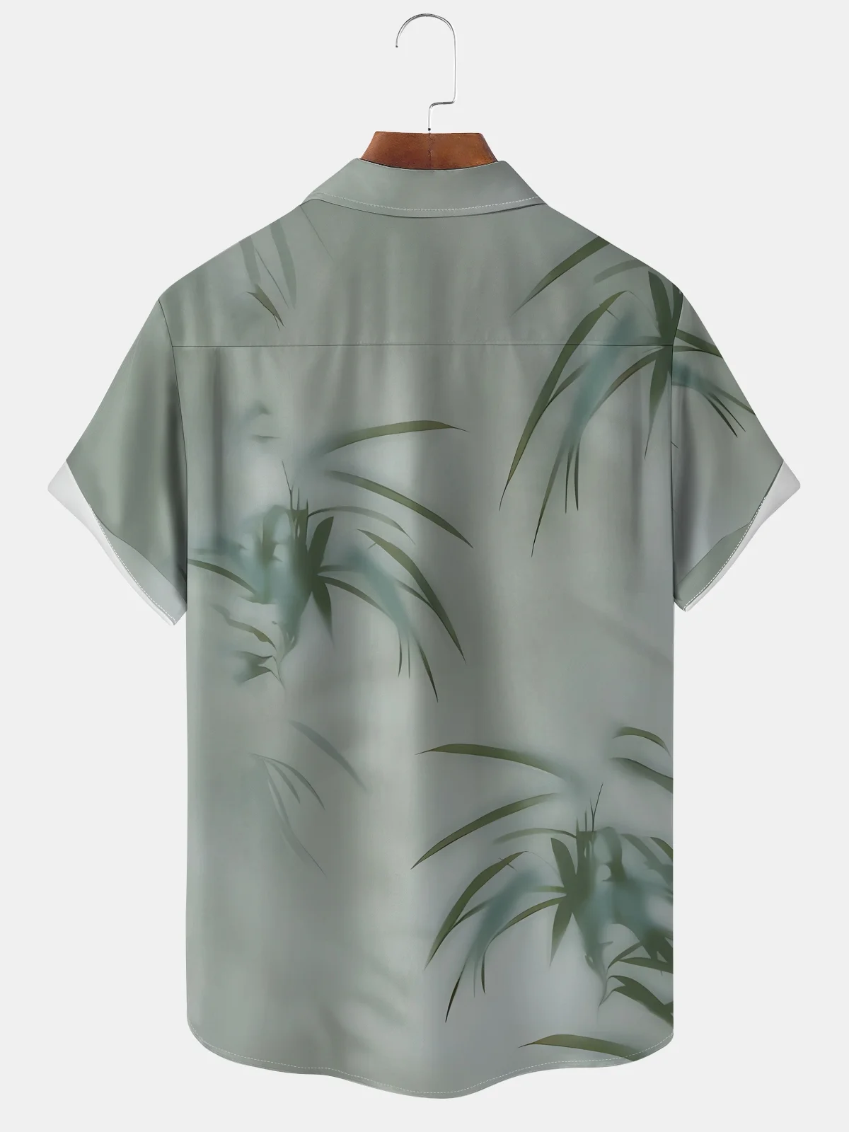 Moisture-wicking Leaf Chest Pocket Hawaiian Shirt