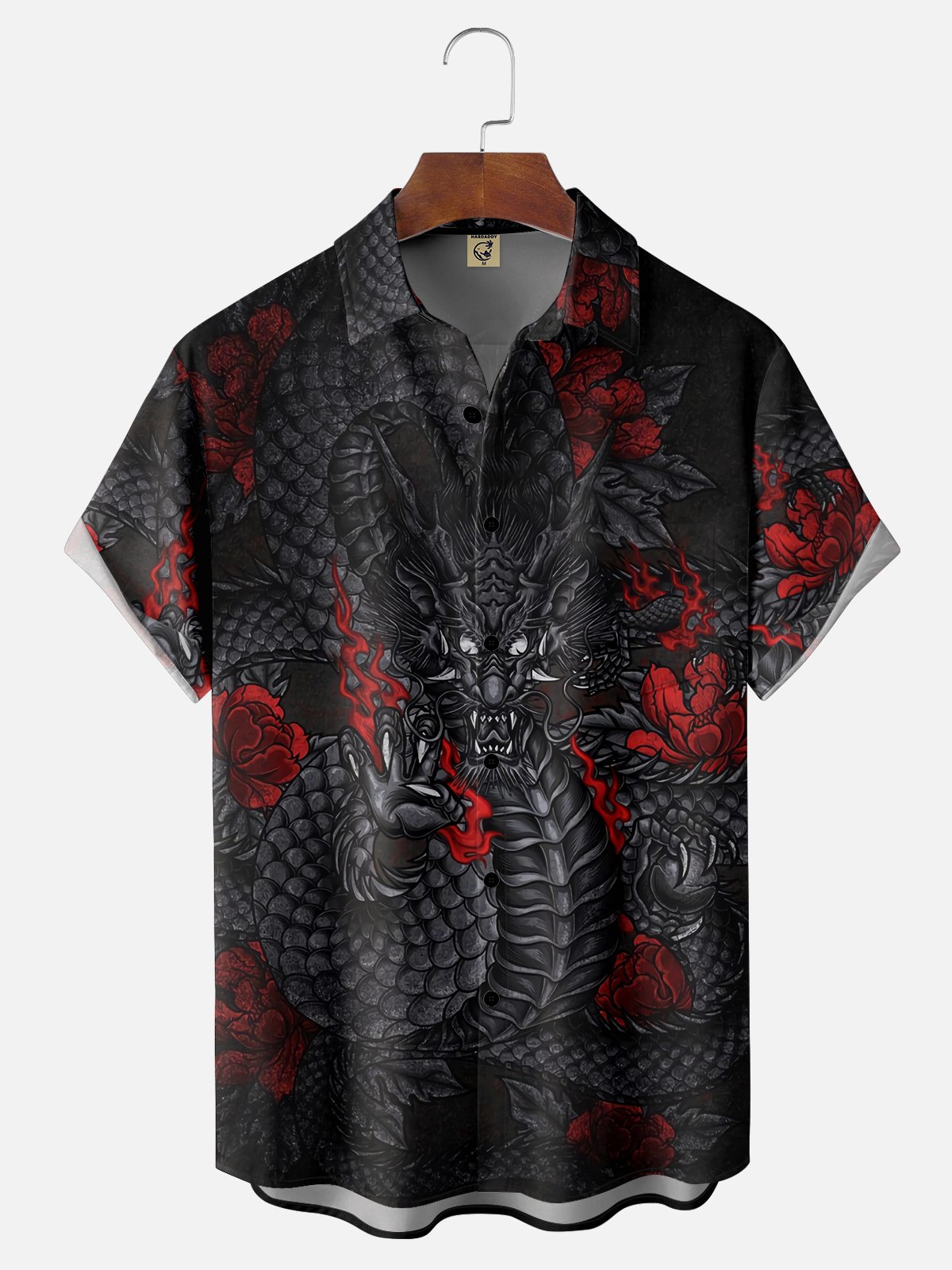 Moisture Wicking Ukiyo-e Dragon Chest Pocket Hawaiian Shirt