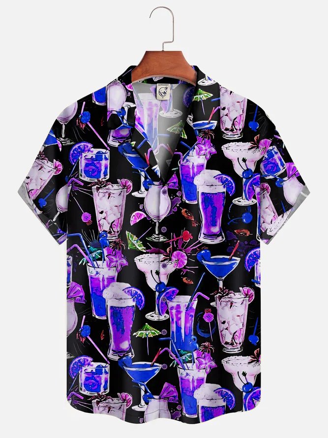Moisture-wicking Cocktail Hawaiian Shirt