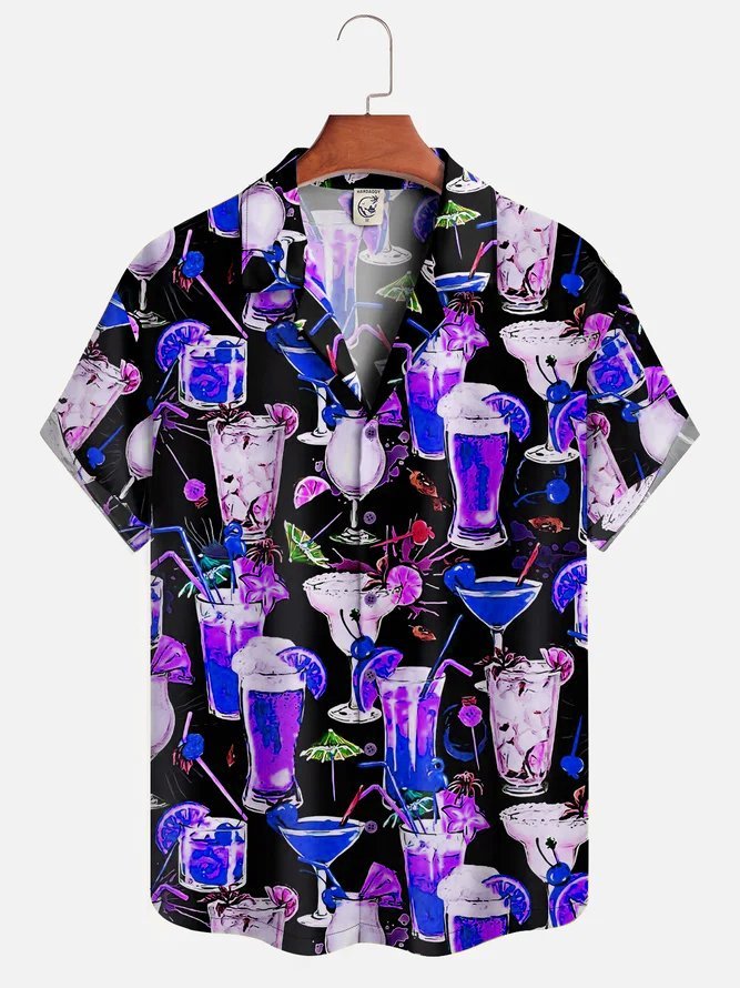 Moisture-wicking Cocktail Hawaiian Shirt
