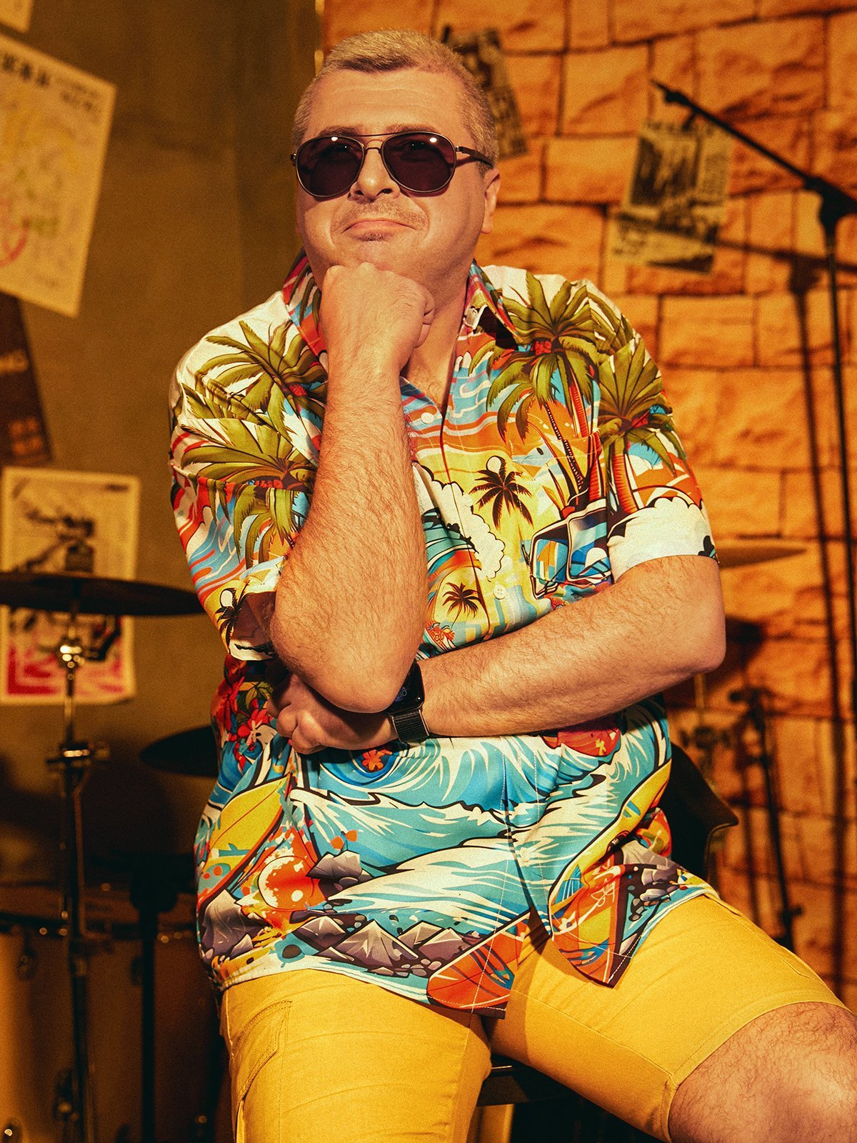Beach Party Chest Pocket Short Sleeve Hawaiian Shirt