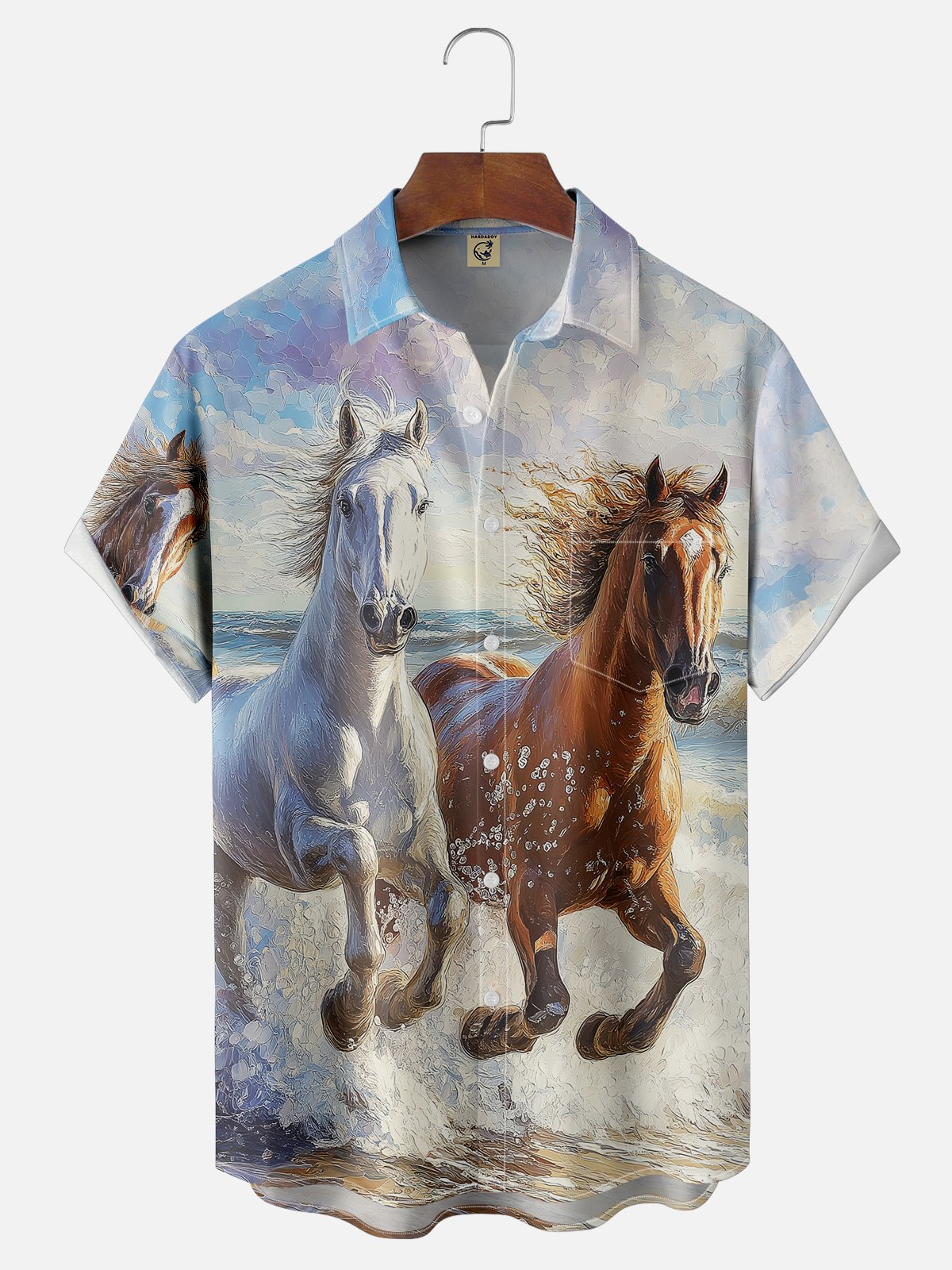 Moisture-wicking Kentucky Derby Horse Racing Chest Pocket Casual Shirt
