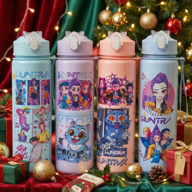 KPop Cartoon Anime Tumbler – Reusable Hard Plastic Water Bottle with Lid & Straw Eco-friendly, durable, and stylish. Perfect for school, travel, or parties. No chemical smell or taste. Wide mouth