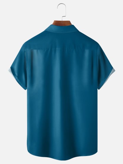 Moisture-wicking Beer Festival Chest Pocket Hawaiian Shirt