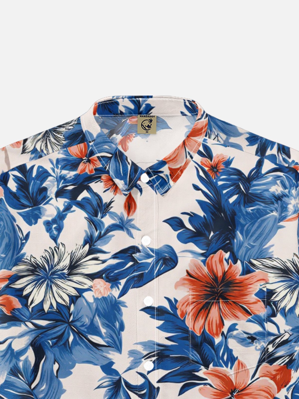 Moisture-wicking Tropical Palm Tree Chest Pocket Hawaiian Shirt