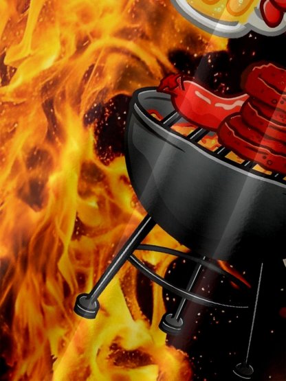 BBQ Barbecue Chef Hot Dog Cheers Breathable Chest Pocket Hawaiian Shirt