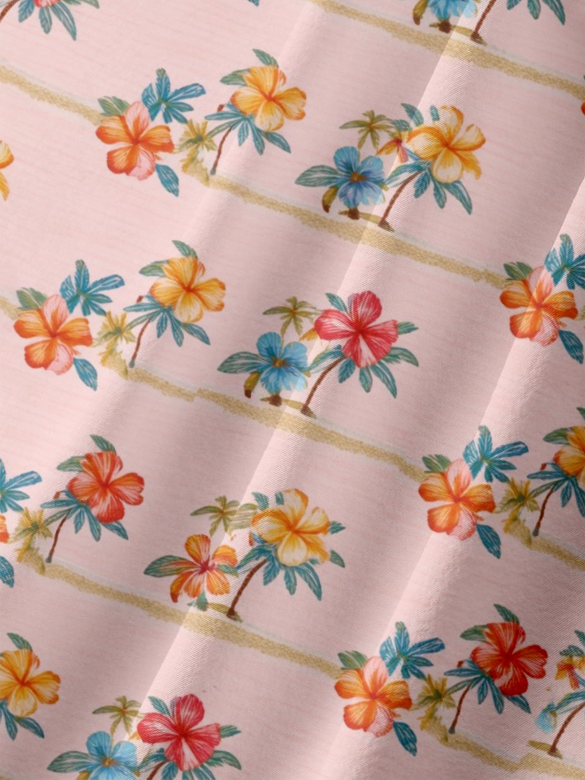 Moisture-Wicking Ombré Floral Hawaiian Shirt with Chest Pocket