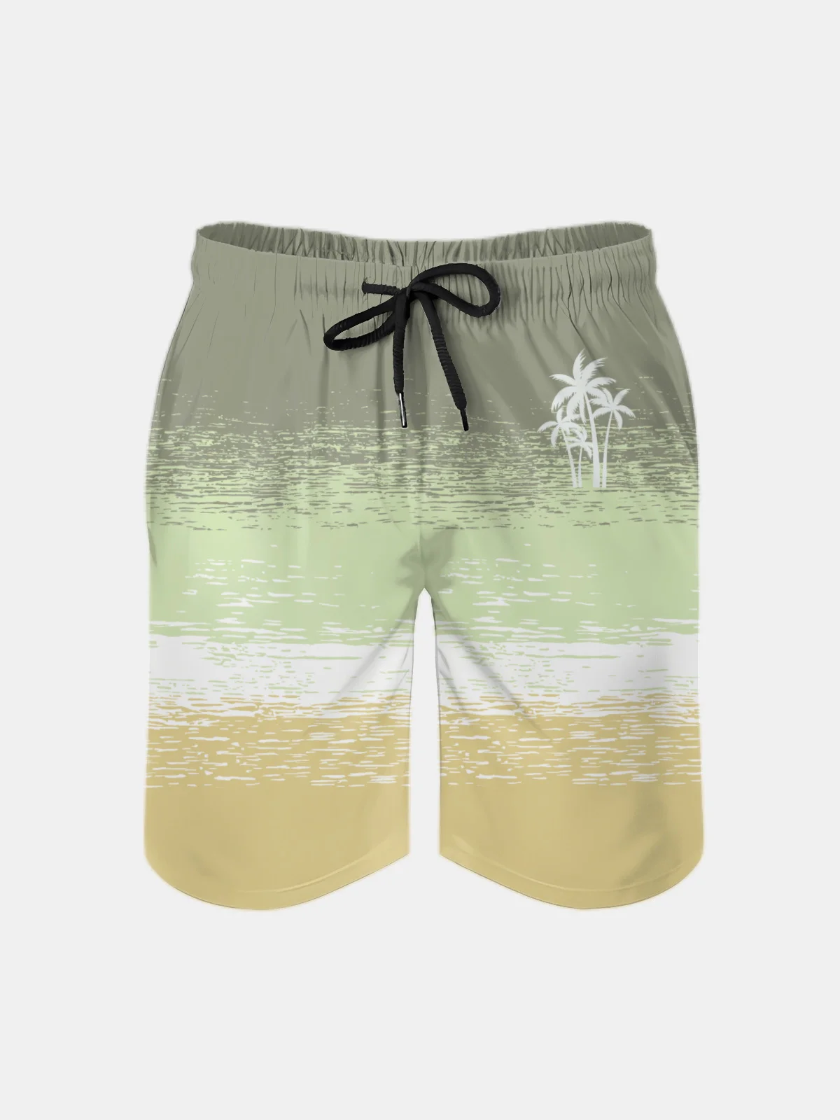 Men's Swim Trunks Hawaiian Tropical Palm Tree Beach Shorts with Pockets