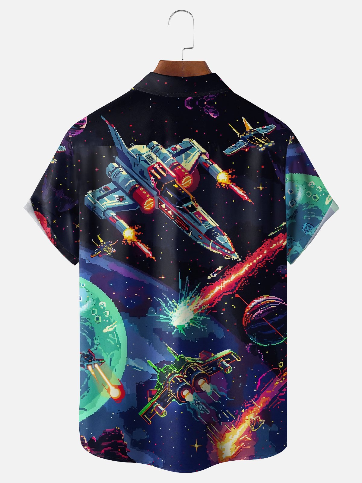 Moisture-wicking Star Plane Chest Pocket Casual Shirt