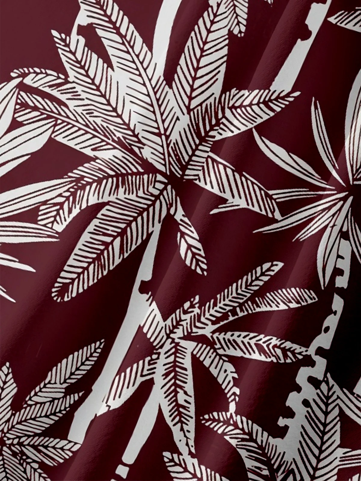 Moisture-wicking Palm Tree Chest Pocket Hawaiian Shirt