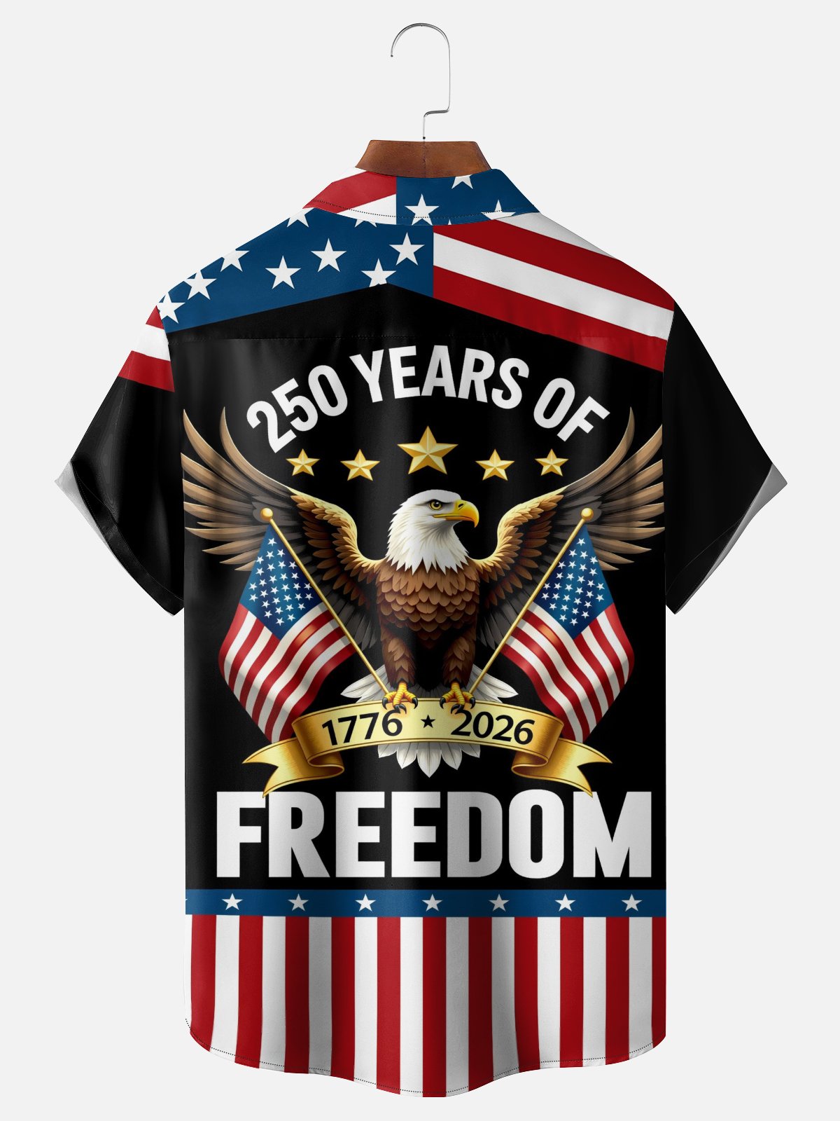 Moisture Wicking 250th Anniversary Of The United States Independence Day Chest Pocket Holiday Hawaiian Shirt
