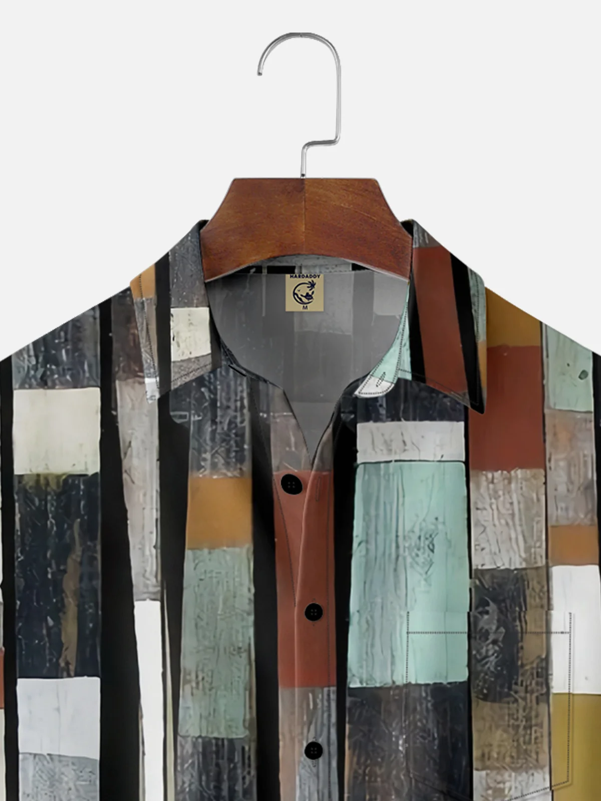 Hawaiian Retro Geometric Abstract Elements Men's Casual Short-sleeved Shirt