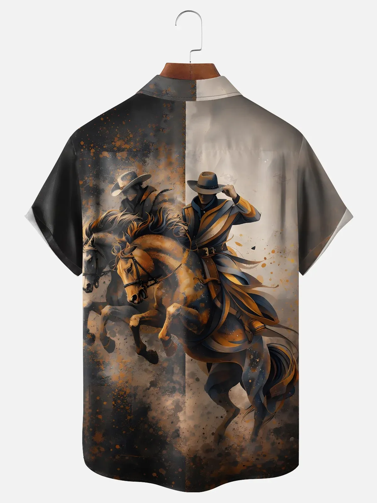 Moisture Wicking Western Cowboy Chest Pocke Holiday Hawaiian Shirt