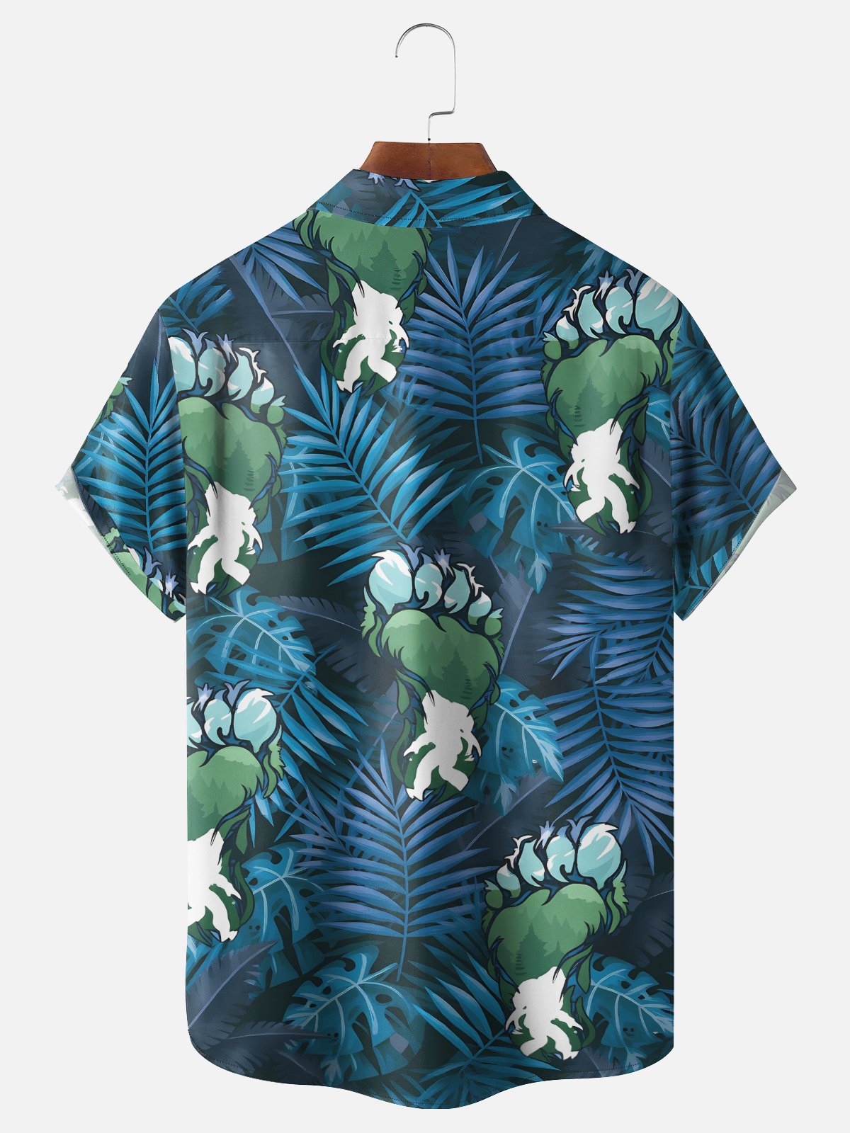 Moisture Wicking Plant Bigfoot Chest Pocke Holiday Hawaiian Shirt