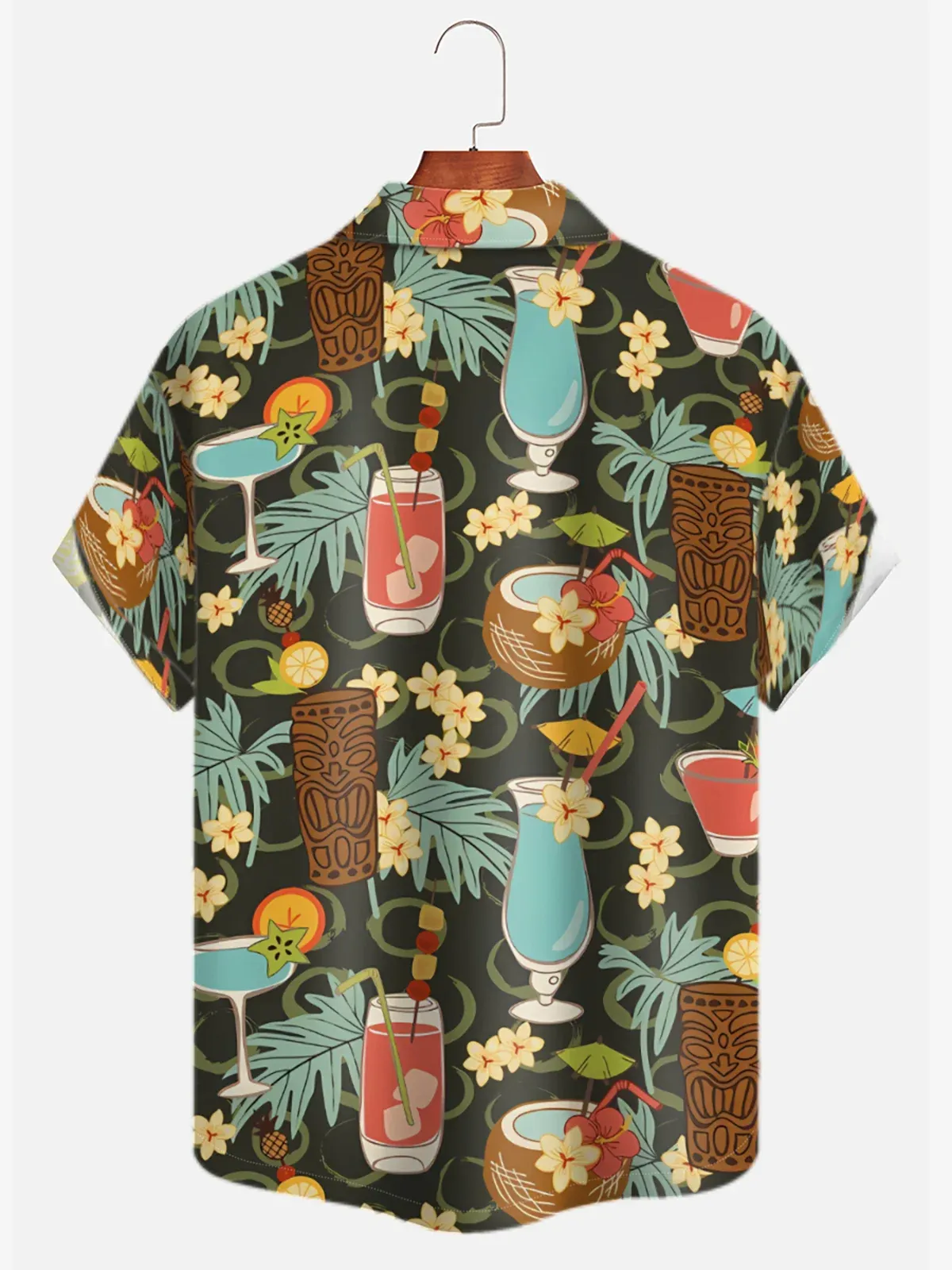 Moisture-wicking TIKI Plant Art Hawaiian Shirt