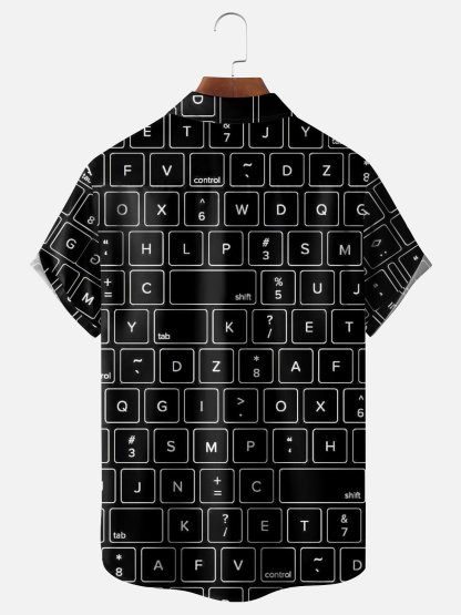 Moisture-wicking Keyboard Chest Pocket Casual Shirt