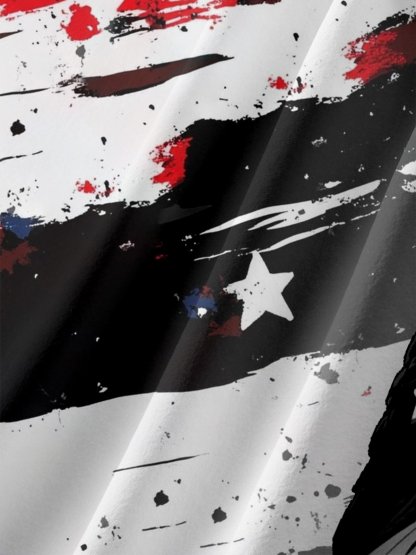 Moisture-wicking American Independence Day Memorial Day Chest Pocket Casual Shirt