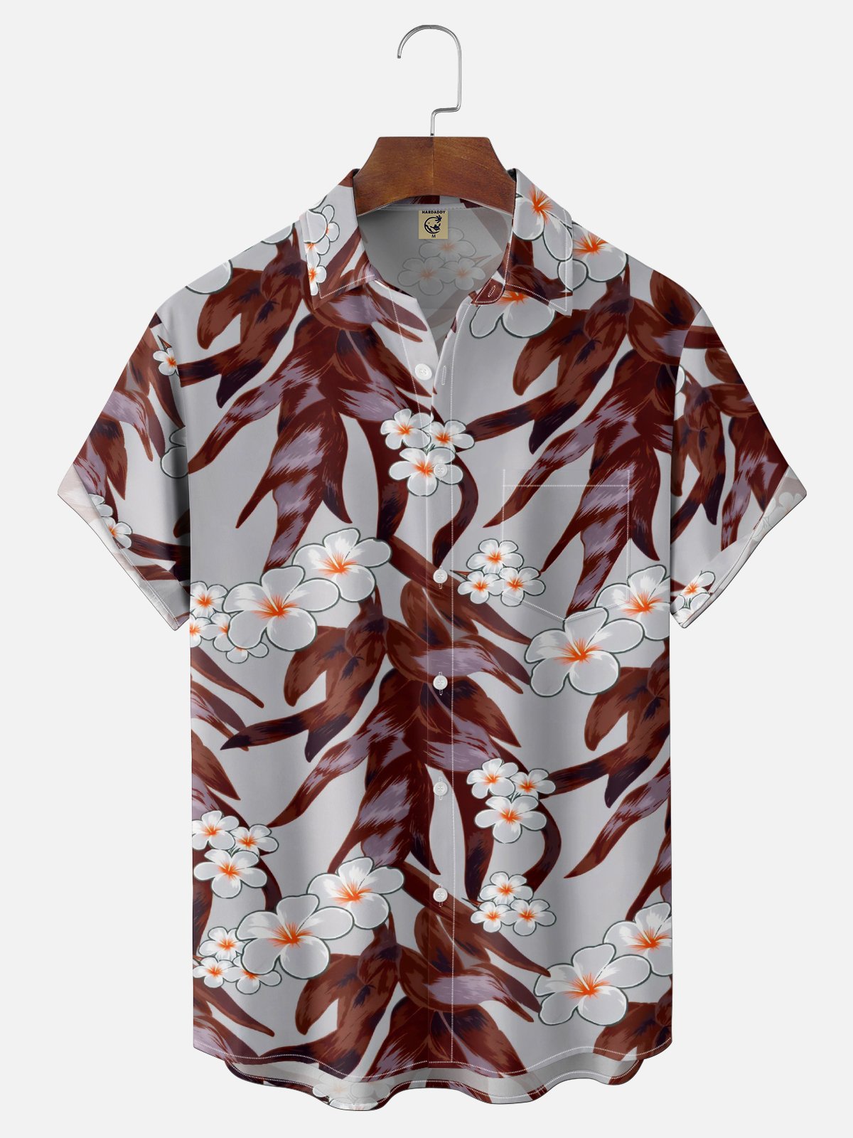 Moisture Wicking Floral Chest Pocke Holiday Hawaiian Shirt