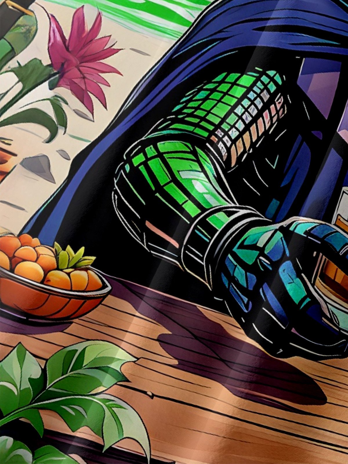 Moisture-wicking Star Beach Coconut Tree Chest Pocket Hawaiian Shirt