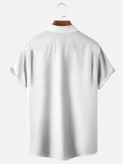 Moisture-wicking Easter Christian Cross Chest Pocket Bowling Shirt