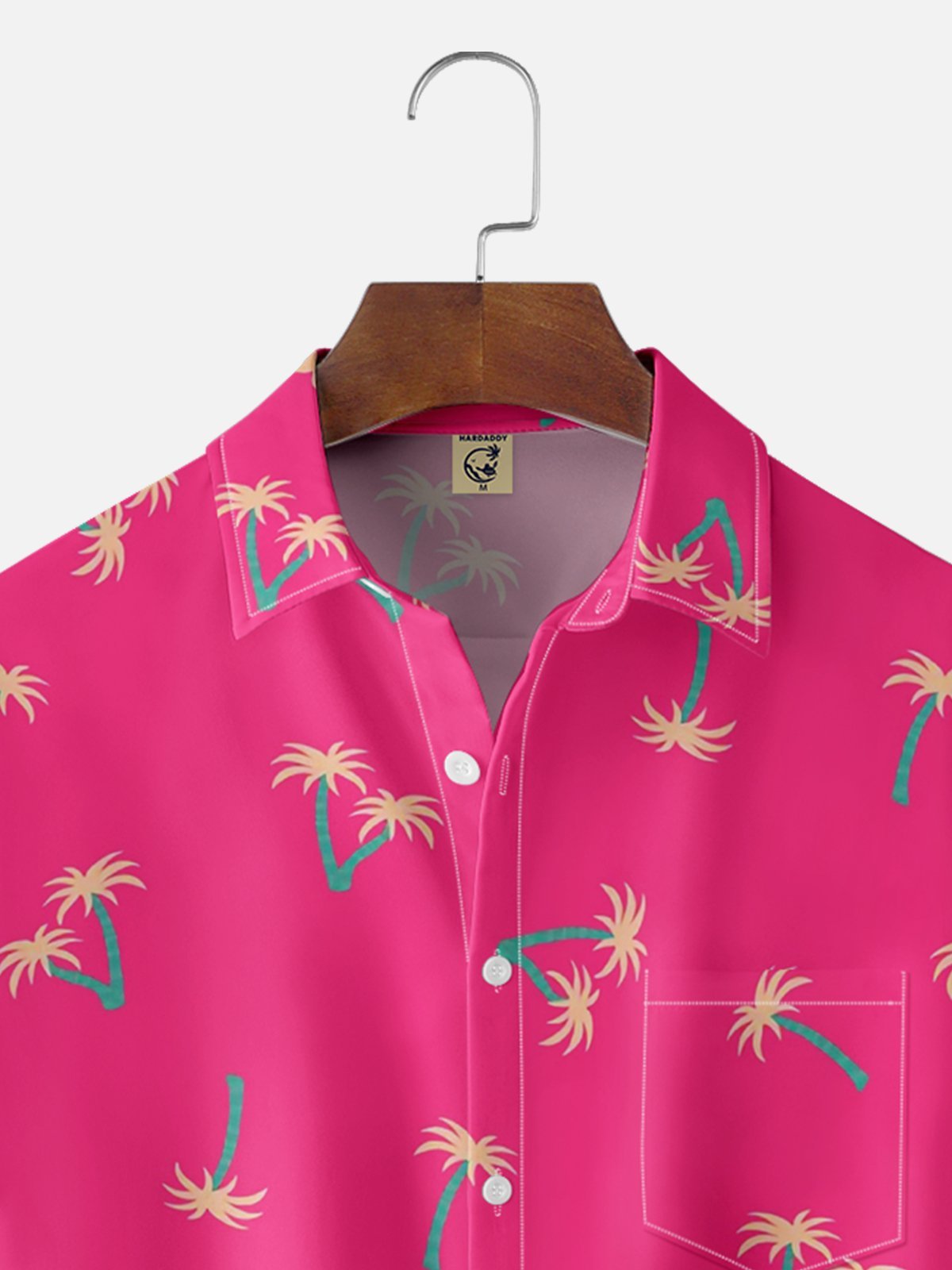 Moisture-wicking Palm Tree Chest Pocket Hawaiian Shirt
