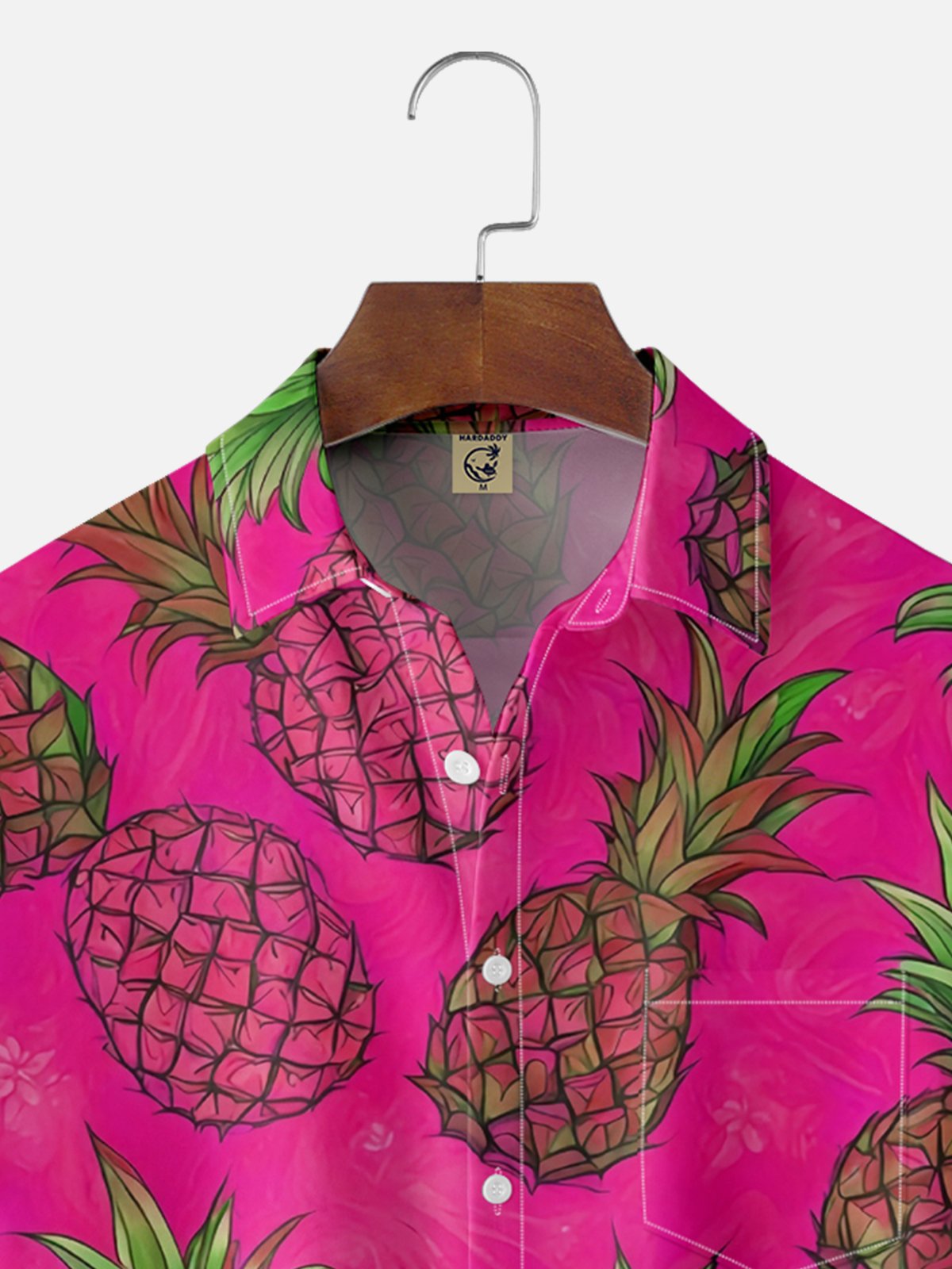 Moisture-wicking Pineapple Fruit Chest Pocket Hawaiian Shirt