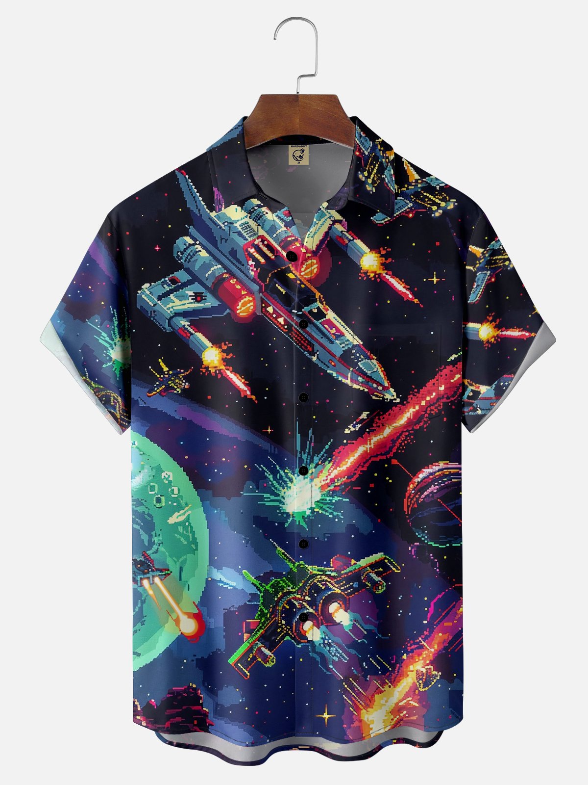 Moisture-wicking Star Plane Chest Pocket Casual Shirt