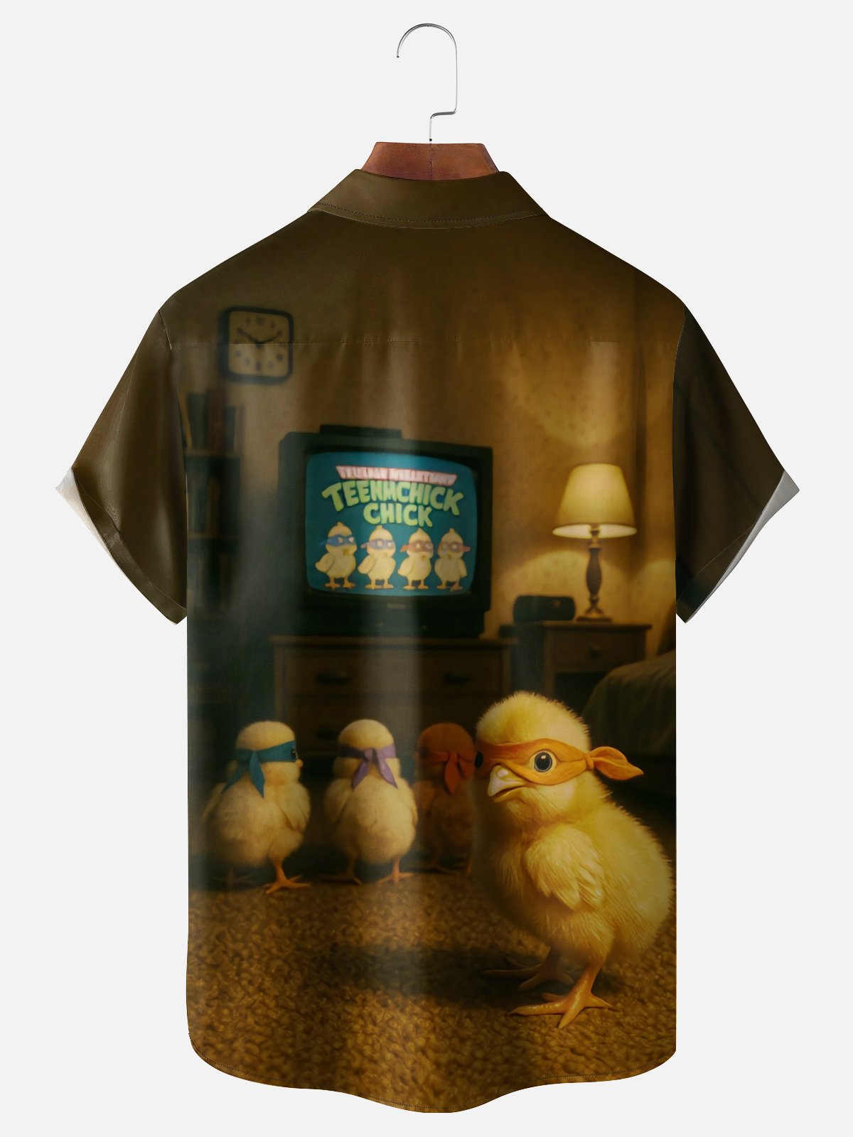 Moisture Wicking Fun Chick Chest Pocke Holiday Hawaiian Shirt