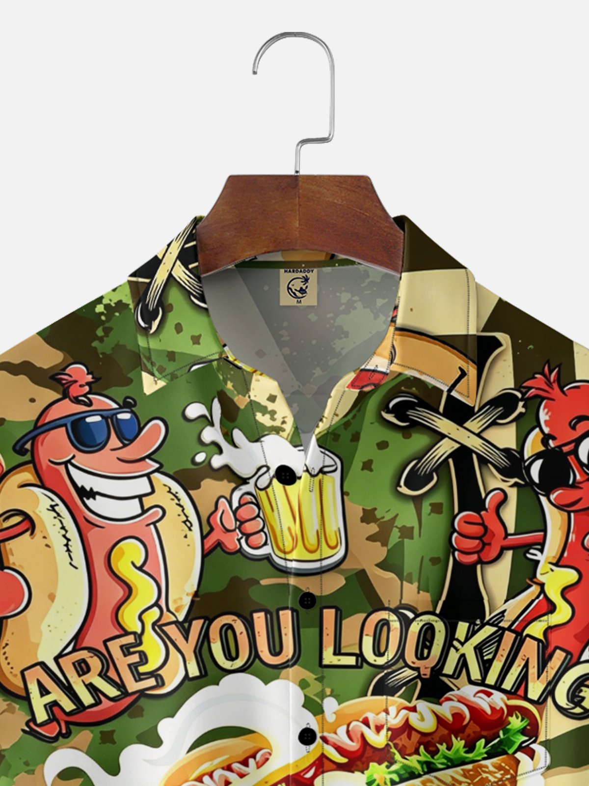 Tall Size Moisture Wicking Fun American Hot Dog Slogan Chest Pocke Holiday Hawaiian Shirt