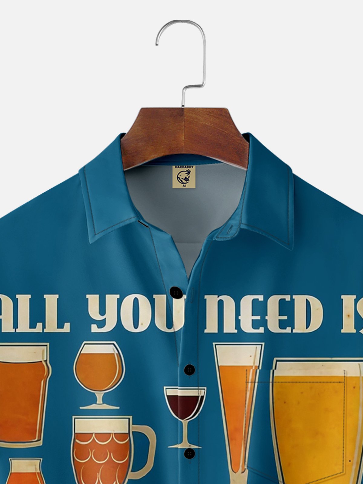 Moisture-wicking Beer Festival Chest Pocket Hawaiian Shirt