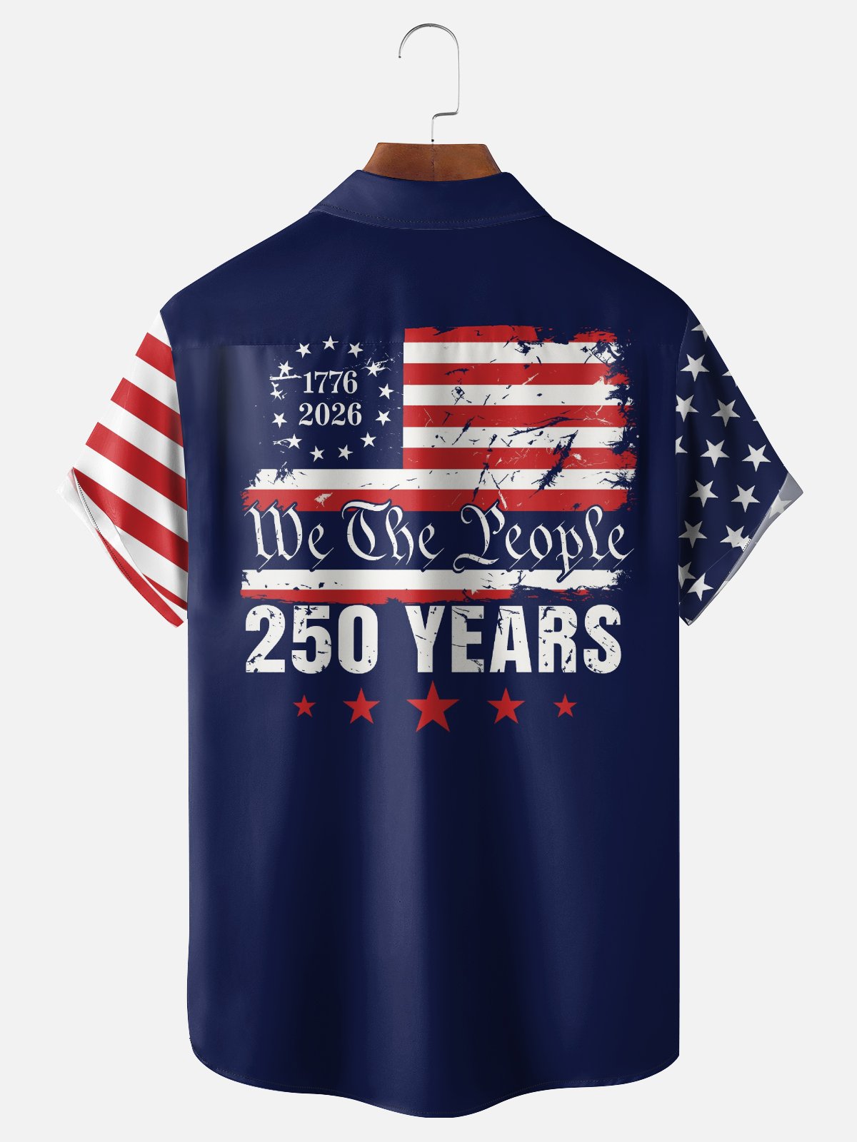 Moisture Wicking 250th Anniversary Of The United States Independence Day Chest Pocket Holiday Hawaiian Shirt