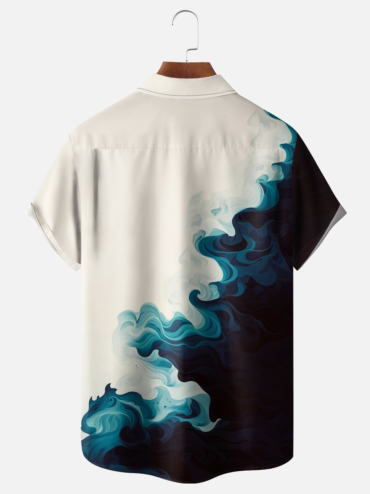 Moisture-wicking Easter Gradient Color Cross Chest Pocket Casual Shirt