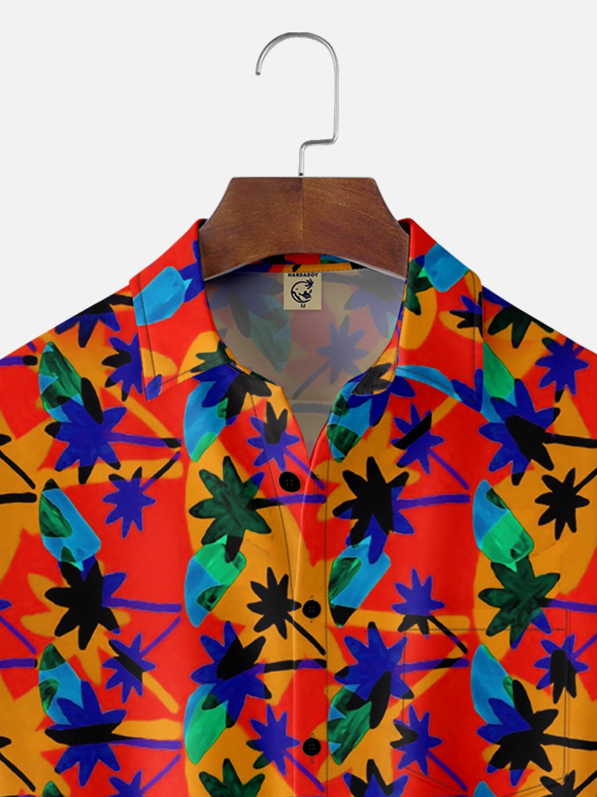 Moisture-wicking Palm Tree Chest Pocket Hawaiian Shirt