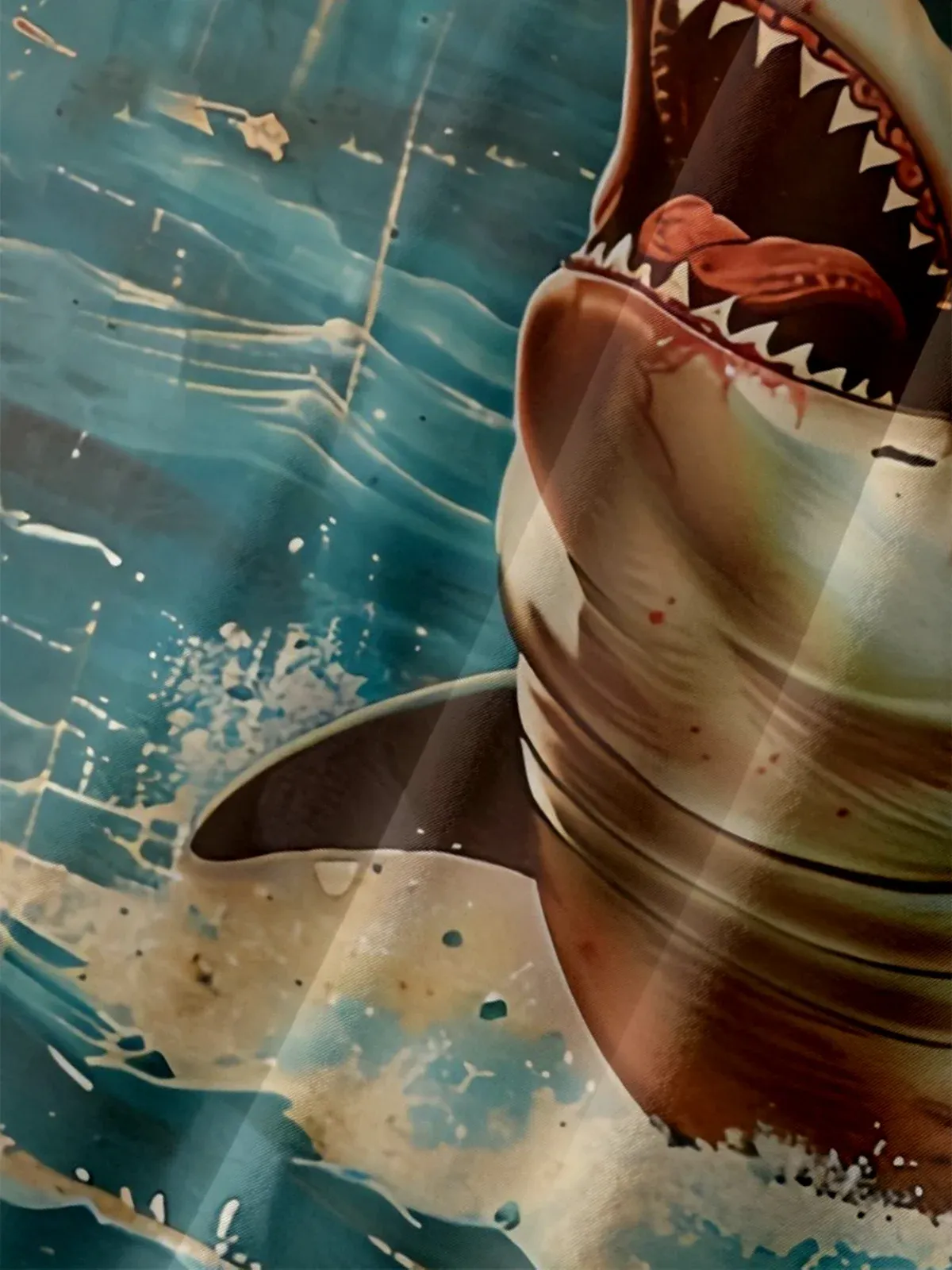 Moisture-wicking Shark Beauty Chest Pocket Hawaiian Shirt