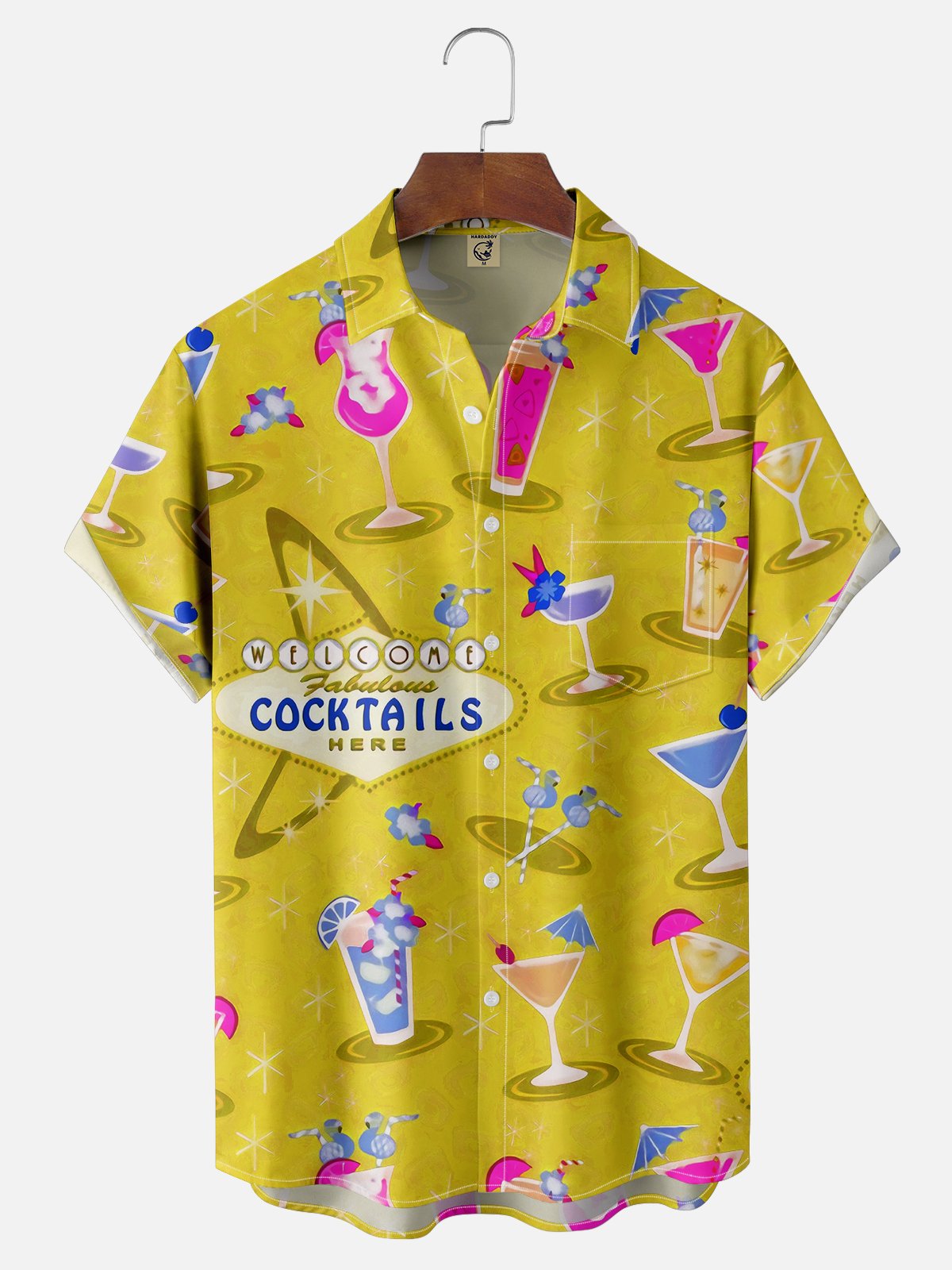 Cocktail Chest Pocket Short Sleeve Hawaiian Shirts
