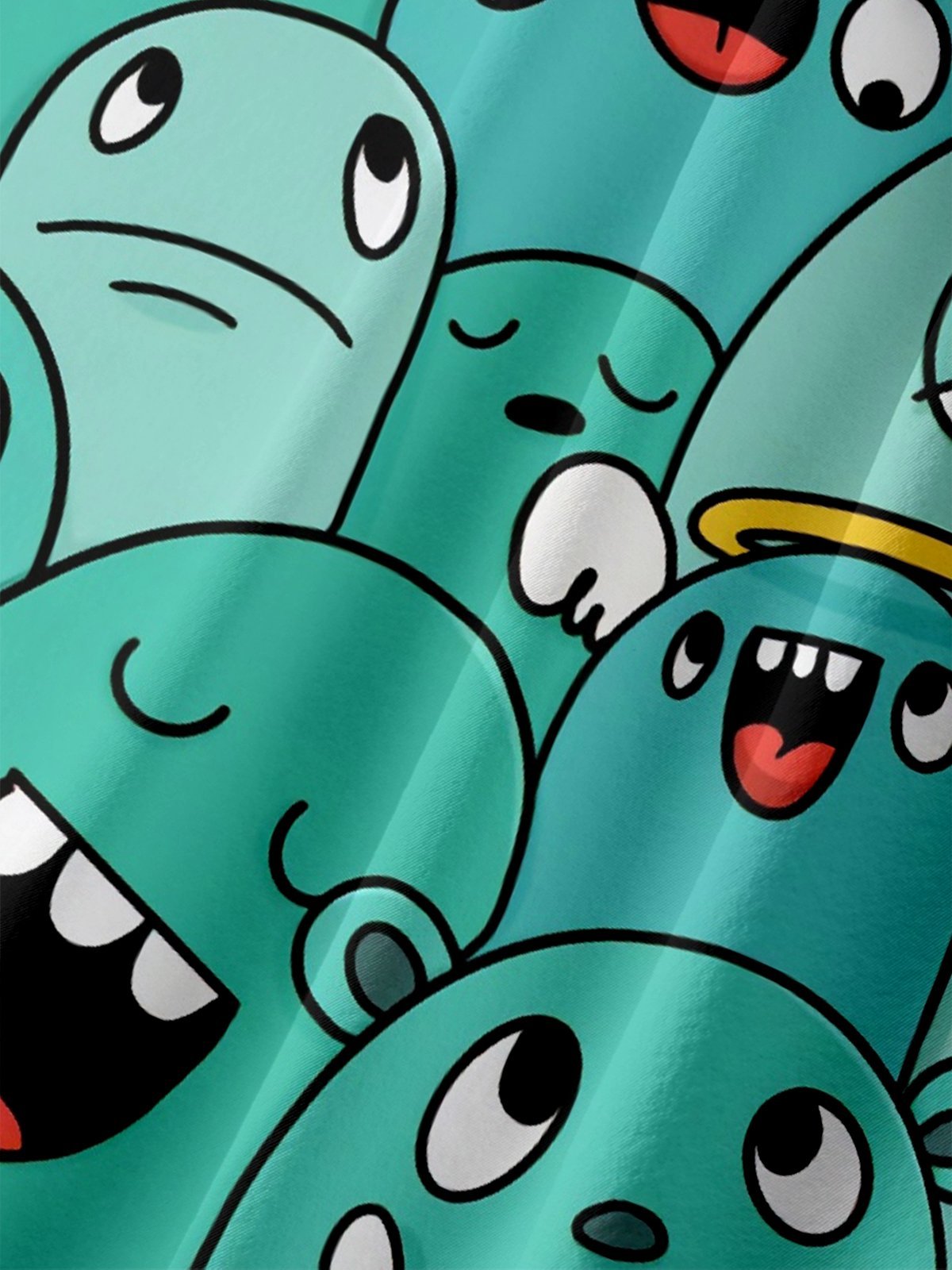 Moisture-wicking Cartoon Chest Pocket Casual Shirt